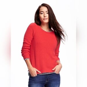 Old Navy Coral Knit Top, Size Medium Tall